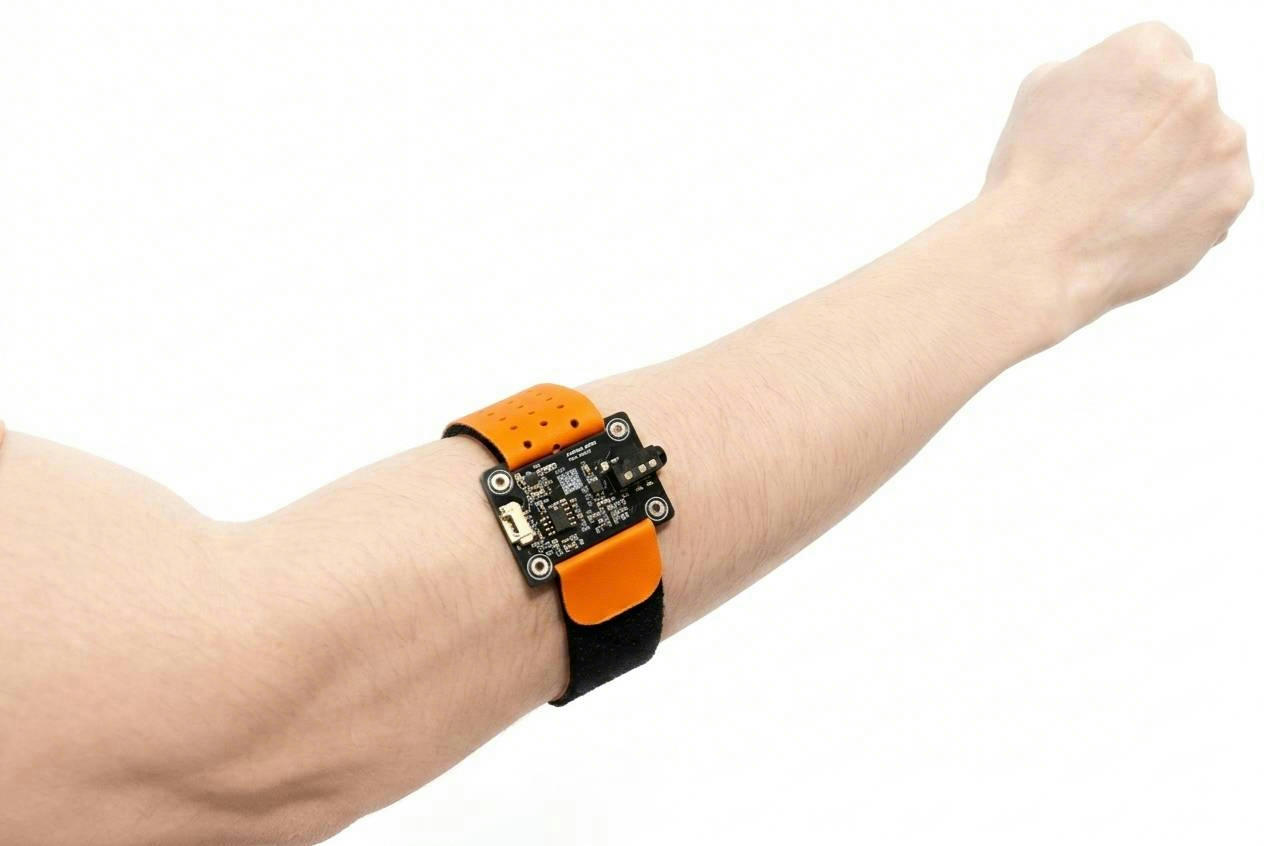 AAW sEMG Flex worn on a forearm